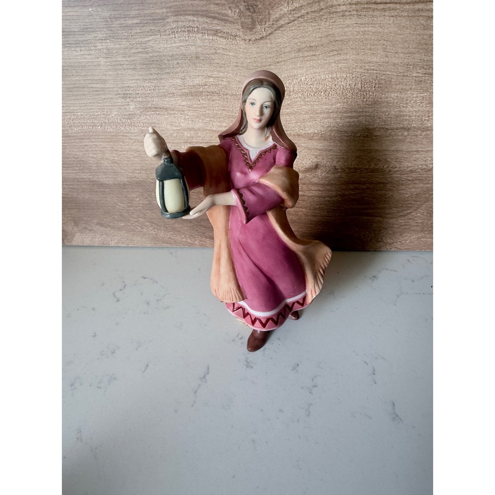 Thomas Kinkade Lighting the Night Nativity Figurine Hawthorne Village 2004